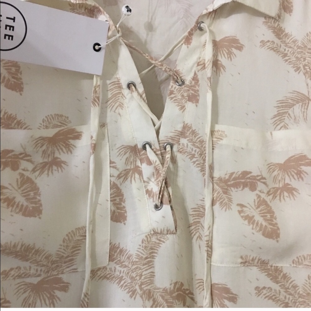 Teeink Ivory Havana Lace up Front Tunic Dress - Picture 3 of 8
